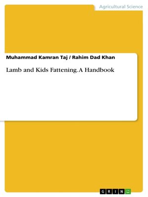 cover image of Lamb and Kids Fattening. a Handbook